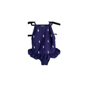 Ralph Lauren Navy One Piece Baby Swimsuit - Size 9 months (EUC)